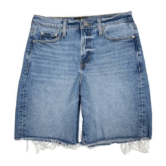 Banana Republic High Rise 8" Denim Shorts 26 Cutoff Frayed Long Distressed - Picture 2 of 4